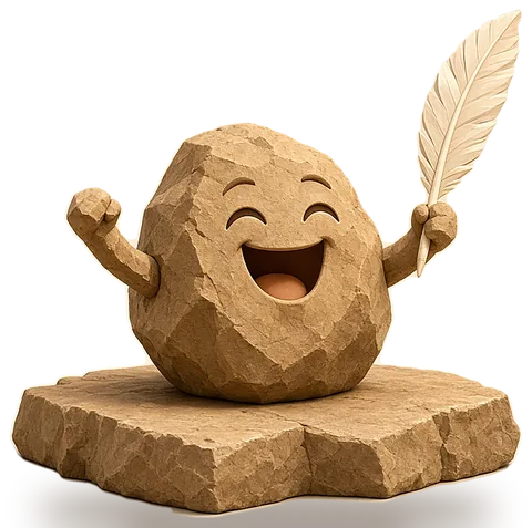 Pip cheering with arms up
